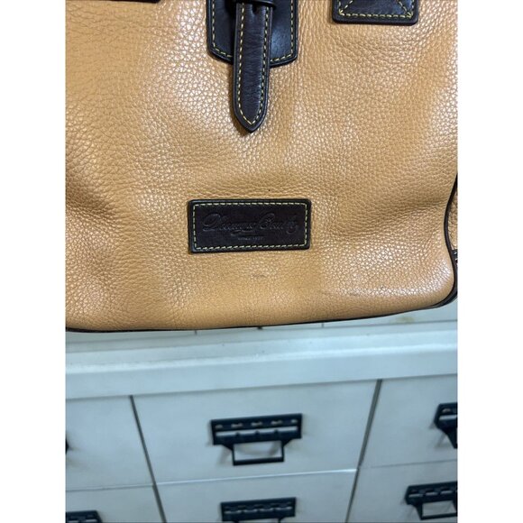 Dooney & Bourke Vintage Pebbled Leather Orange Brown Tote Handbag Purse - Picture 2 of 15
